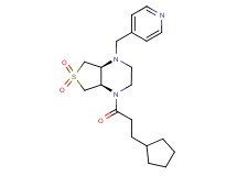 (4aS*,7aR*)-1-(3-cyclopentylpropanoyl)-4-(4-pyridinylmethyl)octahydrothieno[3,4-b]pyrazine 6,6-dioxide