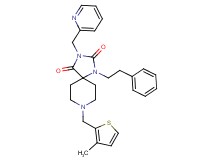 8-[(3-methyl-2-thienyl)methyl]-1-(2-phenylethyl)-3-(2-pyridinylmethyl)-1,3,8-triazaspiro[4.5]decane-2,4-dione