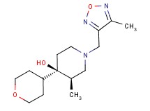 (3R*,4R*)-3-methyl-1-[(4-methyl-1,2,5-oxadiazol-3-yl)methyl]-4-(tetrahydro-2H-pyran-4-yl)piperidin-4-ol