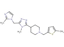 4-{4-methyl-5-[(2-methyl-1H-imidazol-1-yl)methyl]-4H-1,2,4-triazol-3-yl}-1-[(5-methyl-2-thienyl)methyl]piperidine
