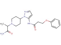 2-(4-{5-[(3-phenoxypropanoyl)amino]-1H-pyrazol-1-yl}piperidin-1-yl)propanamide