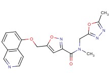 5-[(isoquinolin-5-yloxy)methyl]-N-methyl-N-[(5-methyl-1,3,4-oxadiazol-2-yl)methyl]isoxazole-3-carboxamide