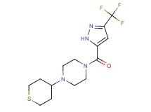 1-(tetrahydro-2H-thiopyran-4-yl)-4-{[3-(trifluoromethyl)-1H-pyrazol-5-yl]carbonyl}piperazine