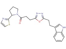 3-[2-(5-{3-oxo-3-[2-(1,3-thiazol-2-yl)-1-pyrrolidinyl]propyl}-1,3,4-oxadiazol-2-yl)ethyl]-1H-indole