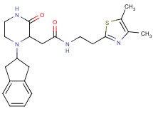 2-[1-(2,3-dihydro-1H-inden-2-yl)-3-oxo-2-piperazinyl]-N-[2-(4,5-dimethyl-1,3-thiazol-2-yl)ethyl]acetamide
