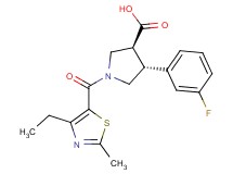(3S*,4R*)-1-[(4-ethyl-2-methyl-1,3-thiazol-5-yl)carbonyl]-4-(3-fluorophenyl)pyrrolidine-3-carboxylic acid