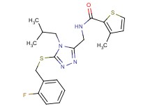 N-({5-[(2-fluorobenzyl)thio]-4-isobutyl-4H-1,2,4-triazol-3-yl}methyl)-3-methyl-2-thiophenecarboxamide