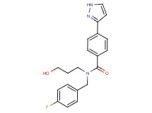 N-(4-fluorobenzyl)-N-(3-hydroxypropyl)-4-(1H-pyrazol-3-yl)benzamide