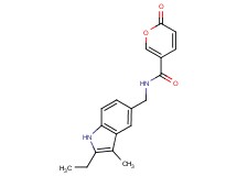 N-[(2-ethyl-3-methyl-1H-indol-5-yl)methyl]-2-oxo-2H-pyran-5-carboxamide