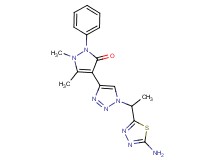4-{1-[1-(5-amino-1,3,4-thiadiazol-2-yl)ethyl]-1H-1,2,3-triazol-4-yl}-1,5-dimethyl-2-phenyl-1,2-dihydro-3H-pyrazol-3-one