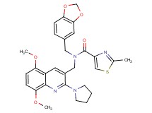 N-(1,3-benzodioxol-5-ylmethyl)-N-{[5,8-dimethoxy-2-(1-pyrrolidinyl)-3-quinolinyl]methyl}-2-methyl-1,3-thiazole-4-carboxamide