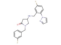 1-(3-fluorobenzyl)-4-{[5-fluoro-2-(1H-pyrazol-1-yl)benzyl]amino}-2-pyrrolidinone