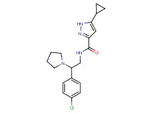 N-[2-(4-chlorophenyl)-2-pyrrolidin-1-ylethyl]-5-cyclopropyl-1H-pyrazole-3-carboxamide