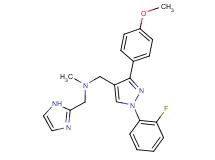 1-[1-(2-fluorophenyl)-3-(4-methoxyphenyl)-1H-pyrazol-4-yl]-N-(1H-imidazol-2-ylmethyl)-N-methylmethanamine