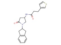 N-[1-(2,3-dihydro-1H-inden-2-yl)-5-oxo-3-pyrrolidinyl]-3-(3-thienyl)propanamide