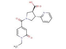 (3S*,4S*)-1-[(1-ethyl-2-oxo-1,2-dihydropyridin-4-yl)carbonyl]-4-pyridin-2-ylpyrrolidine-3-carboxylic acid