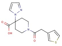 4-(1H-pyrazol-1-yl)-1-(3-thienylacetyl)piperidine-4-carboxylic acid