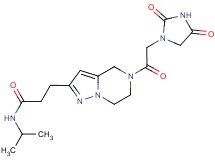 3-{5-[(2,4-dioxo-1-imidazolidinyl)acetyl]-4,5,6,7-tetrahydropyrazolo[1,5-a]pyrazin-2-yl}-N-isopropylpropanamide