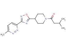 3-methyl-6-{5-[1-(3-methylbutanoyl)-4-piperidinyl]-1,2,4-oxadiazol-3-yl}pyridazine