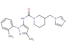 3-(1H-imidazol-1-ylmethyl)-N-[3-methyl-1-(2-methylphenyl)-1H-pyrazol-5-yl]piperidine-1-carboxamide