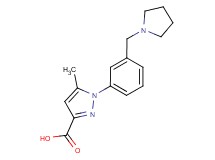 5-methyl-1-[3-(pyrrolidin-1-ylmethyl)phenyl]-1H-pyrazole-3-carboxylic acid