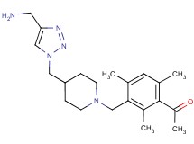 1-{3-[(4-{[4-(aminomethyl)-1H-1,2,3-triazol-1-yl]methyl}piperidin-1-yl)methyl]-2,4,6-trimethylphenyl}ethanone