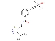 3-(3-hydroxy-3-methylbut-1-yn-1-yl)-N-[(4-isopropyl-1,2,3-thiadiazol-5-yl)methyl]benzamide