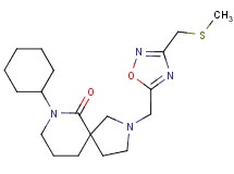 7-cyclohexyl-2-({3-[(methylthio)methyl]-1,2,4-oxadiazol-5-yl}methyl)-2,7-diazaspiro[4.5]decan-6-one