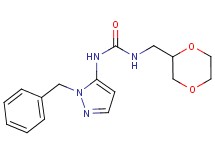 N-(1-benzyl-1H-pyrazol-5-yl)-N'-(1,4-dioxan-2-ylmethyl)urea