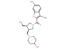 1-{[(3R*,4R*)-1-[(3,6-dimethyl-1-benzofuran-2-yl)carbonyl]-4-(hydroxymethyl)pyrrolidin-3-yl]methyl}piperidin-4-ol