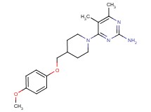 4-{4-[(4-methoxyphenoxy)methyl]piperidin-1-yl}-5,6-dimethylpyrimidin-2-amine