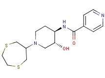 N-[(3R*,4R*)-1-(1,4-dithiepan-6-yl)-3-hydroxypiperidin-4-yl]isonicotinamide