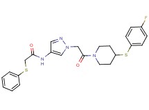 N-[1-(2-{4-[(4-fluorophenyl)thio]-1-piperidinyl}-2-oxoethyl)-1H-pyrazol-4-yl]-2-(phenylthio)acetamide