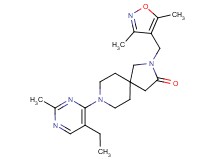 2-[(3,5-dimethyl-4-isoxazolyl)methyl]-8-(5-ethyl-2-methyl-4-pyrimidinyl)-2,8-diazaspiro[4.5]decan-3-one