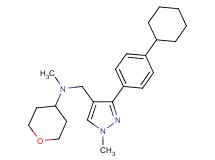 N-{[3-(4-cyclohexylphenyl)-1-methyl-1H-pyrazol-4-yl]methyl}-N-methyltetrahydro-2H-pyran-4-amine