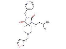 8-(3-furylmethyl)-1-(3-methylbutyl)-3-(3-pyridinylmethyl)-1,3,8-triazaspiro[4.5]decane-2,4-dione