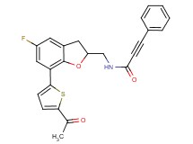 N-{[7-(5-acetyl-2-thienyl)-5-fluoro-2,3-dihydro-1-benzofuran-2-yl]methyl}-3-phenyl-2-propynamide