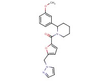 2-(3-methoxyphenyl)-1-[5-(1H-pyrazol-1-ylmethyl)-2-furoyl]piperidine