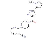 2-(4-{[3-(1-methyl-1H-pyrrol-2-yl)-1H-pyrazol-5-yl]carbonyl}-1-piperazinyl)nicotinonitrile
