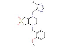 (4aS*,7aR*)-1-(2-methoxybenzyl)-4-[(4-methyl-1H-imidazol-5-yl)methyl]octahydrothieno[3,4-b]pyrazine 6,6-dioxide