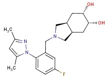 (3aR*,5R*,6S*,7aS*)-2-[2-(3,5-dimethyl-1H-pyrazol-1-yl)-5-fluorobenzyl]octahydro-1H-isoindole-5,6-diol