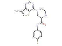 N-(4-fluorophenyl)-4-(7-methylthieno[3,2-d]pyrimidin-4-yl)-2-piperazinecarboxamide