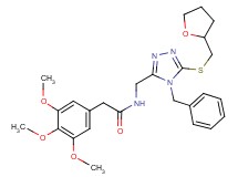 N-({4-benzyl-5-[(tetrahydro-2-furanylmethyl)thio]-4H-1,2,4-triazol-3-yl}methyl)-2-(3,4,5-trimethoxyphenyl)acetamide