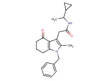 2-(1-benzyl-2-methyl-4-oxo-4,5,6,7-tetrahydro-1H-indol-3-yl)-N-(1-cyclopropylethyl)acetamide