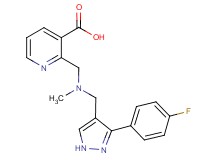 2-{[{[3-(4-fluorophenyl)-1H-pyrazol-4-yl]methyl}(methyl)amino]methyl}nicotinic acid