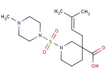 3-(3-methyl-2-buten-1-yl)-1-[(4-methyl-1-piperazinyl)sulfonyl]-3-piperidinecarboxylic acid