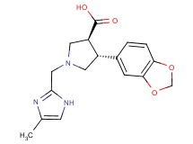(3S*,4R*)-4-(1,3-benzodioxol-5-yl)-1-[(4-methyl-1H-imidazol-2-yl)methyl]pyrrolidine-3-carboxylic acid