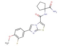 N-[1-(aminocarbonyl)cyclopentyl]-6-(3-fluoro-4-methoxyphenyl)imidazo[2,1-b][1,3]thiazole-3-carboxamide