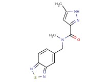 N-(2,1,3-benzothiadiazol-5-ylmethyl)-N,5-dimethyl-1H-pyrazole-3-carboxamide