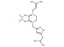 (4aS*,7aR*)-1-[(5-isobutyl-1H-pyrazol-3-yl)methyl]-4-(3-methyl-2-buten-1-yl)octahydrothieno[3,4-b]pyrazine 6,6-dioxide